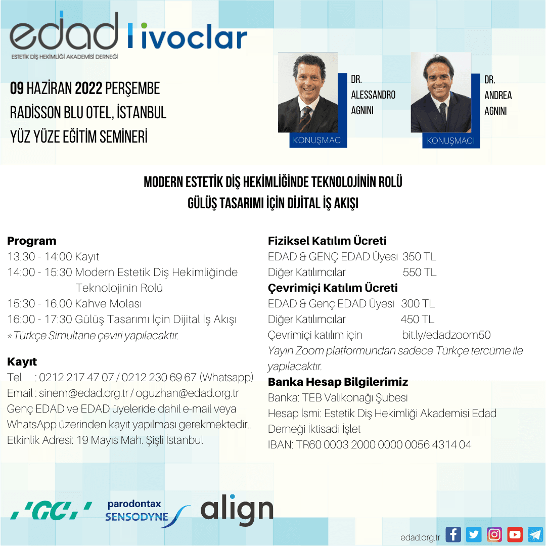Dr. Alessandro Agnini & Dr. Andrea Agnini "Modern Estetik Diş Hekimliğinde Teknolojinin Rolü, Gülüş Tasarımı İçin Dijital İş Akışı”